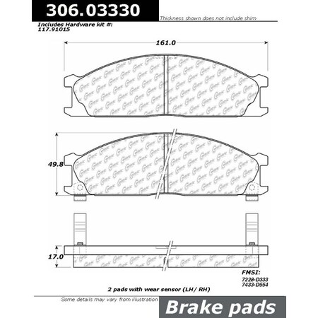 Centric Parts Fleet Performance, 306.03330 306.03330